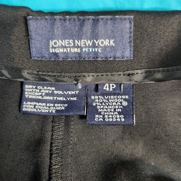 Jones New York Luxury signature petite 4p black anklecut embroidered pants - Picture 11 of 11